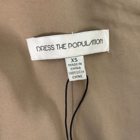 DRESS THE POPULATION Bella Ice Pink Gold Sequin One Shoulder Gown Womens Size XS - Picture 6 of 16